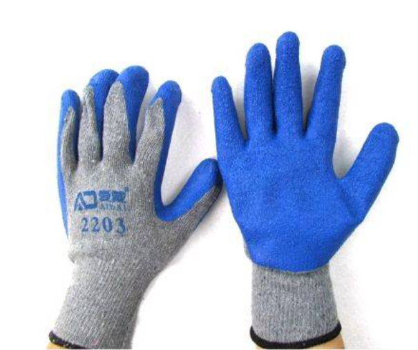 Grey & Blue Palm Dipped Gloves